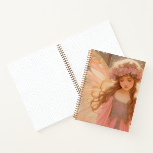 Cute Pink Fairy Fantasy Painting Notebook