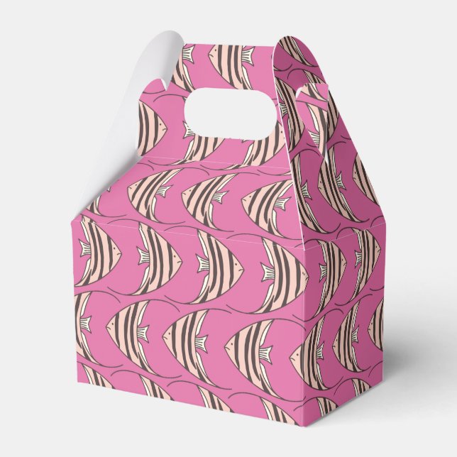 Cute pink fish pattern favour box (Front Side)
