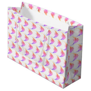 Cute Pink Fish Pattern Large Gift Bag