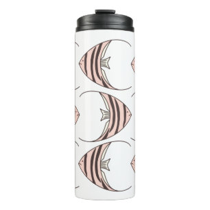 Cute Pink Fish Pattern Thermal Tumbler