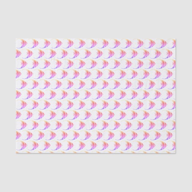Cute Pink Fish Pattern Tissue Paper (Front)