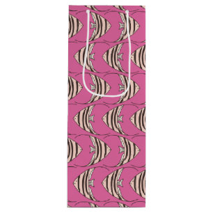 Cute pink fish pattern wine gift bag