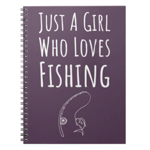 Cute Pink Fishing Gifts For Baby Girls Kids Fisher Notebook