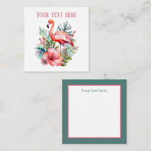 cute pink flamingo add name beach card