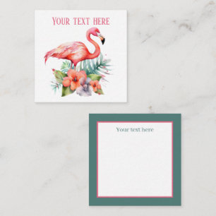 cute pink flamingo add name beach  card