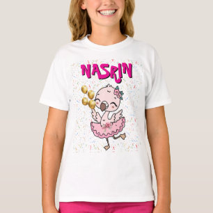 Cute pink  Flamingo Ballerina   T-Shirt