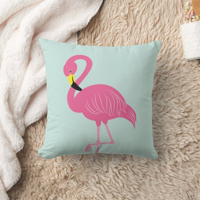 Cute Pink Flamingo Cushion (Blanket)