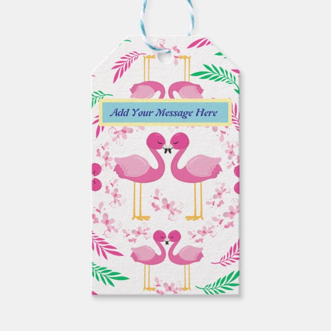 Cute Pink Flamingo Gift Tags (Front)