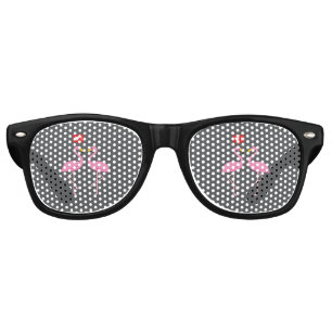 Cute Pink Flamingo Like Heart Pastel Retro Sunglasses