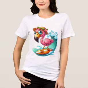 +cute pink flamingo lovers Tri-Blend shirt