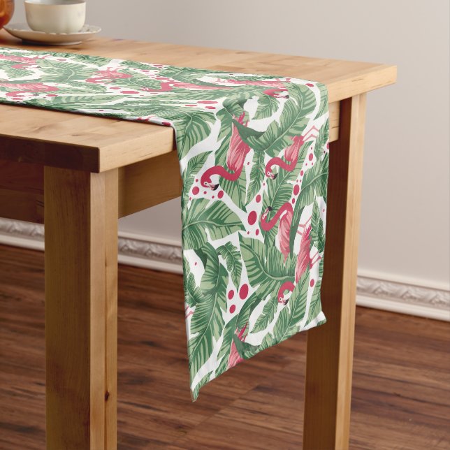 Cute pink flamingo pattern table runner (In Situ)