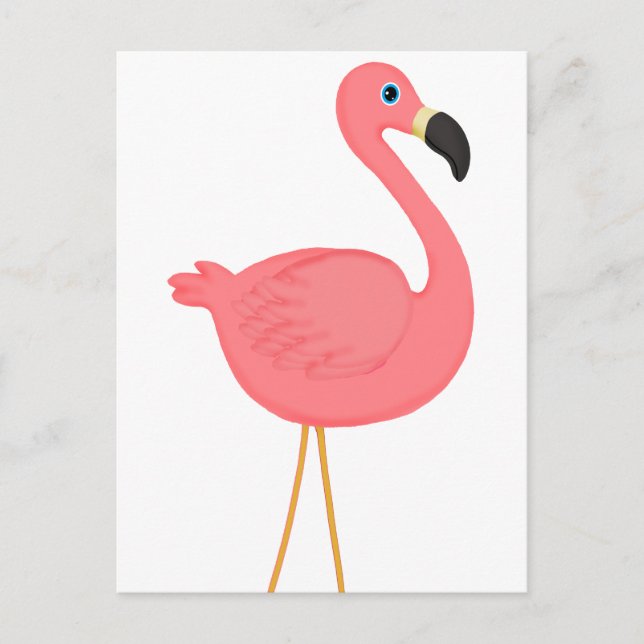 Cute Pink Flamingo Postcard (Front)