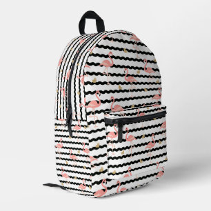 Cute Pink Flamingo Seamless Pattern Printed Backpack