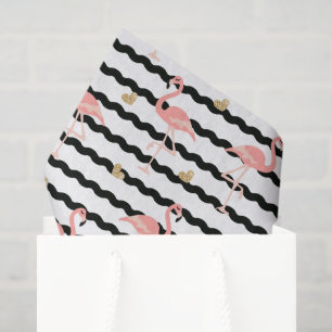 Cute Pink Flamingo Seamless Pattern Tissue Paper