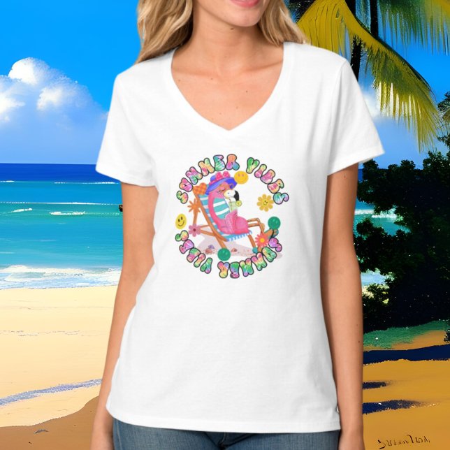 cute pink flamingo Summer vibes  T-Shirt (Creator Uploaded)