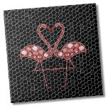 Cute Pink Flamingo Tile<br><div class="desc">A cute abstract pink flamingo print, because flamingos are beautiful and what girly girl doesn’t love flamingos! These two kissing flamingos create a little heart in the centre. They are made up of a mosaic tile look and feel to give it a modern and abstract look. Whether you want to...</div>