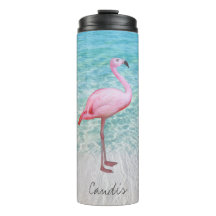 Cute Pink Flamingo Tropical Beach Name Fine Art