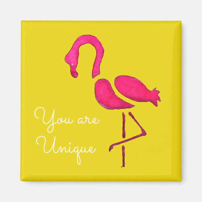 Cute pink flamingo unique bird magnet (Front)