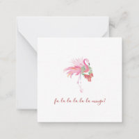 Cute Pink Flamingo Watercolor Mini Christmas