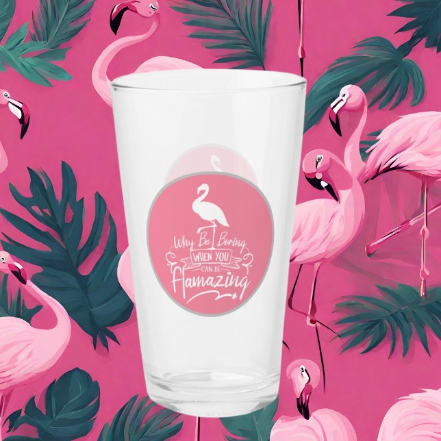 cute pink flamingo word art glass (Creator Uploaded)