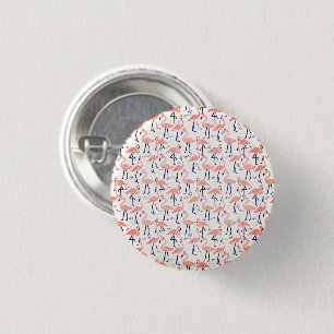 Cute pink flamingos  3 cm round badge