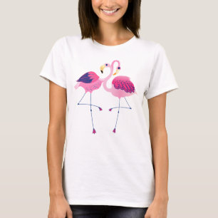 Cute Pink Flamingos Illustration Pattern Visor T-Shirt