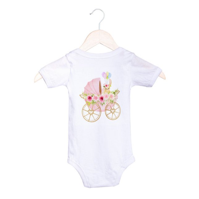 Cute Pink Floral Baby Stroller Bodysuit (Creator Uploaded)