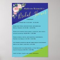 Cute Pink Floral 🌸 Bridal Shower Itinerary 