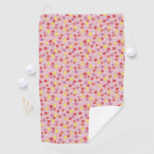 Cute Pink Floral Ditsy Golf Towel