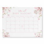 Cute Pink Floral Guess When Will Baby Bloom Shower