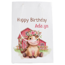Cute Pink Floral Horse Birthday