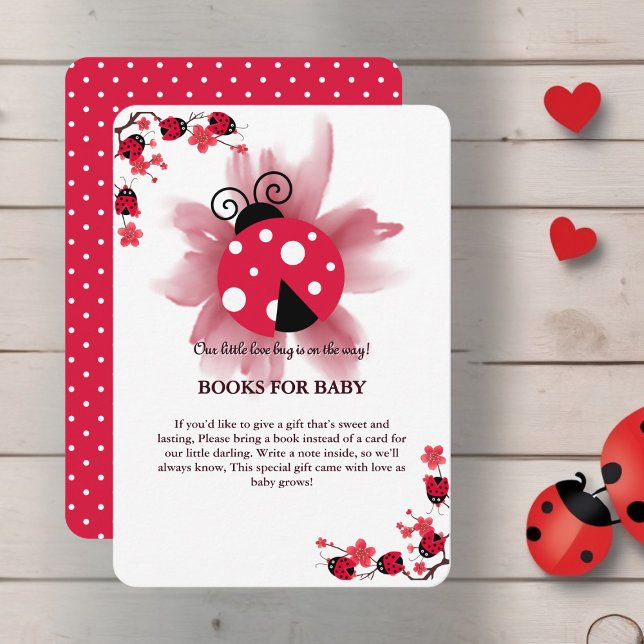Cute Pink Floral Our Little Love Bug Baby Shower Enclosure Card (Creator Uploaded)