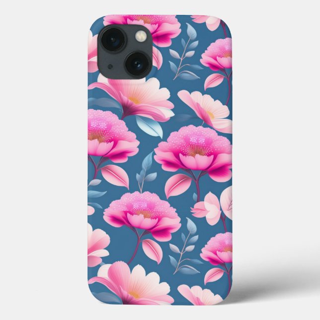 cute pink floral pattern Case-Mate iPhone case (Back)