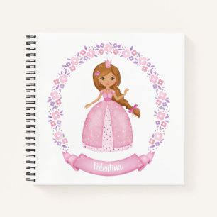 Cute Pink Floral Princess Notebook