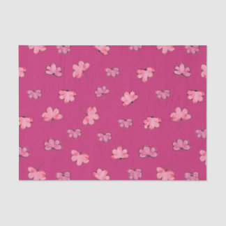 Cute Pink Floral Tissue Paper 