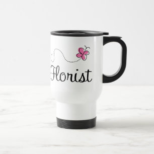 Cute Pink Florist Travel Mug