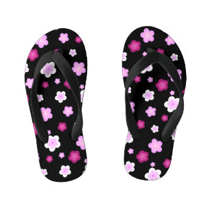 Cute pink flower floral gradient Pattern  Kid's Jandals