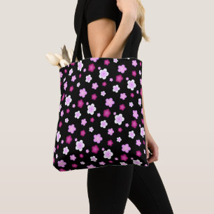 Cute pink flower floral gradient Pattern Tote Bag