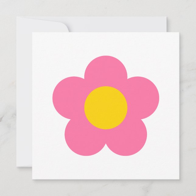 Cute pink flower invitation (Front)