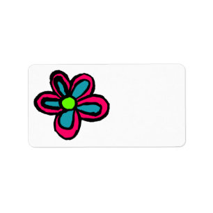 Cute Pink Flower Label