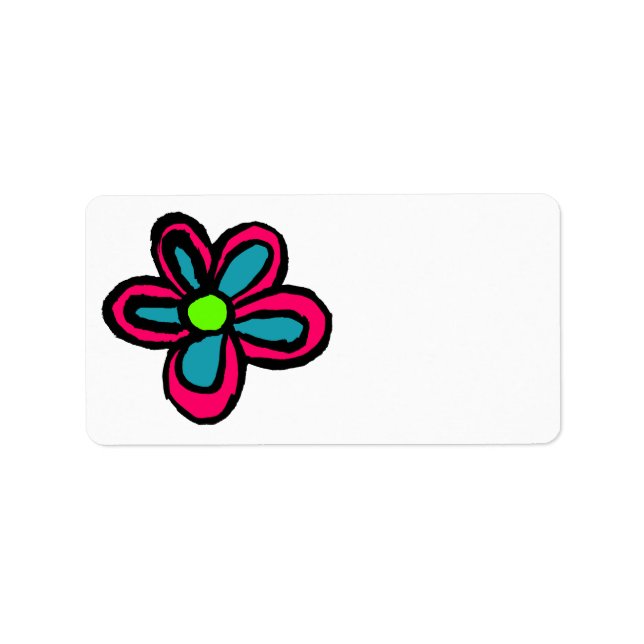 Cute Pink Flower Label (Front)
