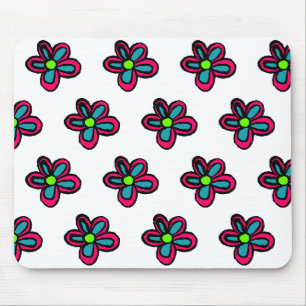 Cute Pink Flower Mouse Pad