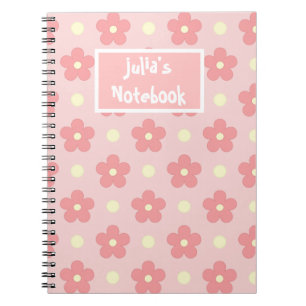 Cute Pink Flower Spiral Photo Notebook