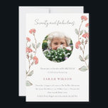 Cute Pink Flower Wreath Photo 70th Birthday Invite<br><div class="desc">Pink Flower Wreath Collection- Its an elegant Cute minimal pink floral botanical collection,  with custom photo option,  perfect for your birthday party. It’s very easy to customise,  with your personal details. 
If you need any other matching product or customisation,  kindly message via Zazzle.</div>