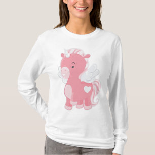 Cute Pink Flying Unicorn Pegacorn T-Shirt
