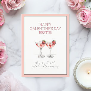 Cute Pink Forever Your Partner in Crime Galentine Holiday Postcard