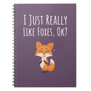 Cute Pink Fox Gifts For Her For Kids Baby Girl Fun Notebook