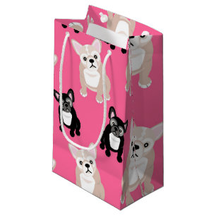 Cute Pink Frenchies French Bulldogs Small Gift Bag