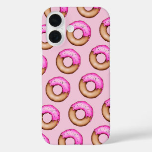 Cute Pink Frosted Donuts with Sprinkles Pattern  iPhone 16 Case