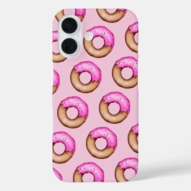 Cute Pink Frosted Doughnuts with Sprinkles Pattern Case-Mate iPhone Case (Back)